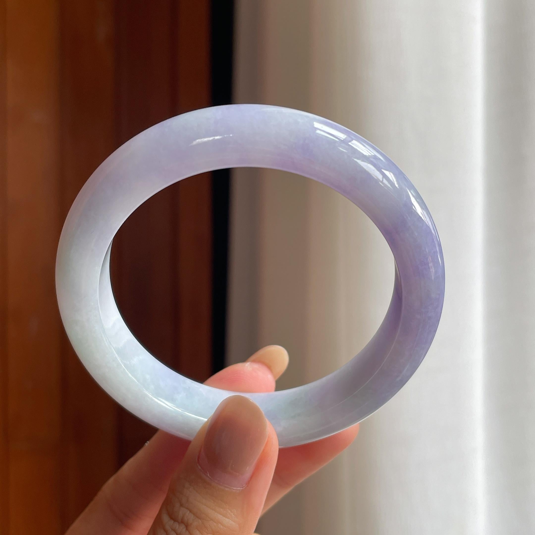 糯冰紫罗兰翡翠平安镯(57.5mm)（yc424298）