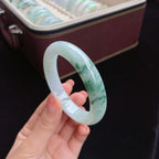 糯冰飘花正圈翡翠手镯（55.3mm）（yc017388）