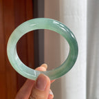冰种湖水绿翡翠平安镯（57.2mm）（yc414540）