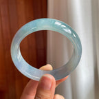 冰种蓝晴底翡翠平安镯（57.4mm)（yc342539）