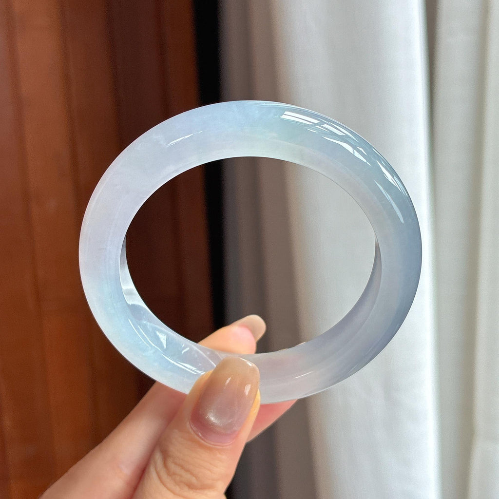Vòng tay bình an vòng tròn chính băng chủng khởi quang xuân đới thái 54 vòng Ngọc phỉ thúy tự nhiên Myanmar hàng A (yc450801)