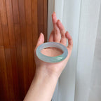 冰种淡底色翡翠平安镯（53mm)（yc342183）