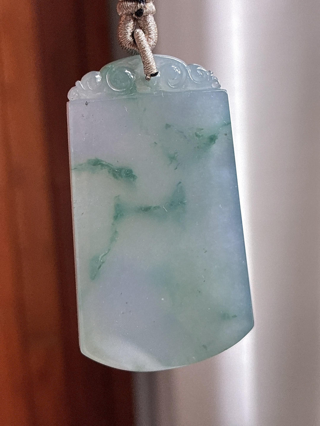 糯冰飘花无事牌挂件 天然缅甸A货翡翠（yc697876）