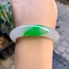 糯冰种飘阳绿平安镯（52mm）（yc292641）