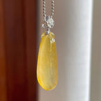 18k金扣冰种黄翡翡翠福瓜（yc257276）