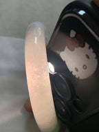 糯冰种飘绿圆条手镯（54.4mm）（yc248092）