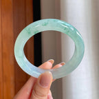 冰种飘花翡翠平安镯（55.7mm)（yc374180）