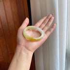 糯冰黄翡翡翠黄翡平安镯（52mm）（yc366982）