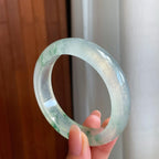 冰玻种飘花翡翠平安镯（57mm）（yc335286）
