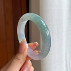糯冰蓝晴翡翠平安镯（54mm)（yc419678）