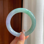 糯冰春带彩翡翠圆条手镯（56.8mm）（yc361773）