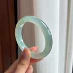 糯冰晴底翡翠平安镯（55.6mm)（yc424285）