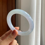 冰种淡紫底翡翠圆条手镯（56.5mm）（yc277389）