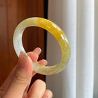 糯冰黄翡翡翠黄翡平安镯（52mm）（yc366982）