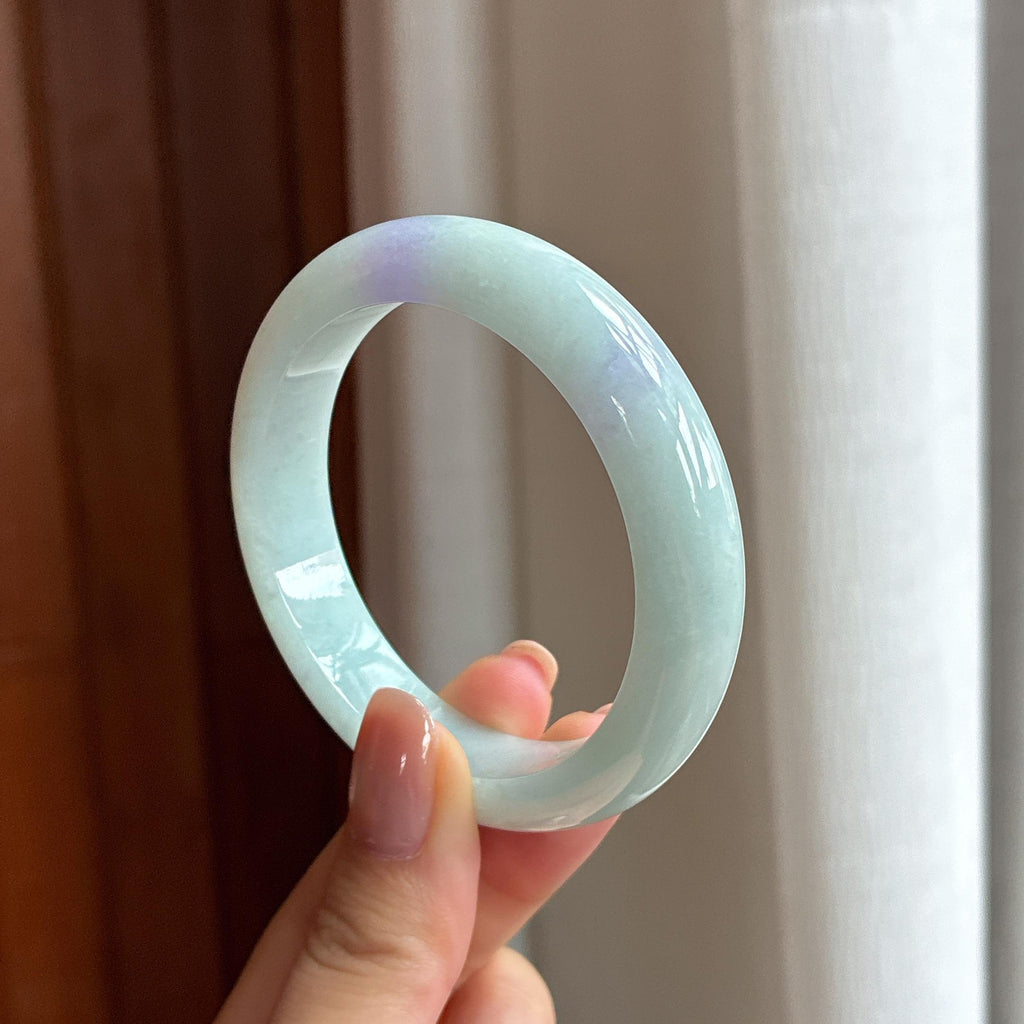 糯种特色翡翠平安镯（53mm)（yc422927）