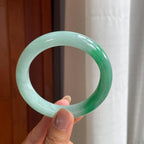 糯冰带色翡翠平安镯（58mm）（yc404808）