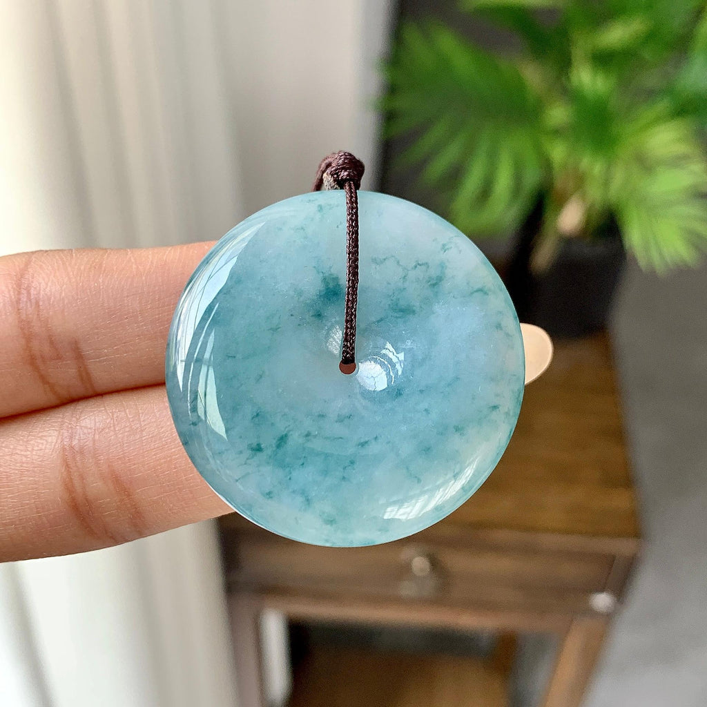 细糯种飘花平安扣吊坠（yc248131）