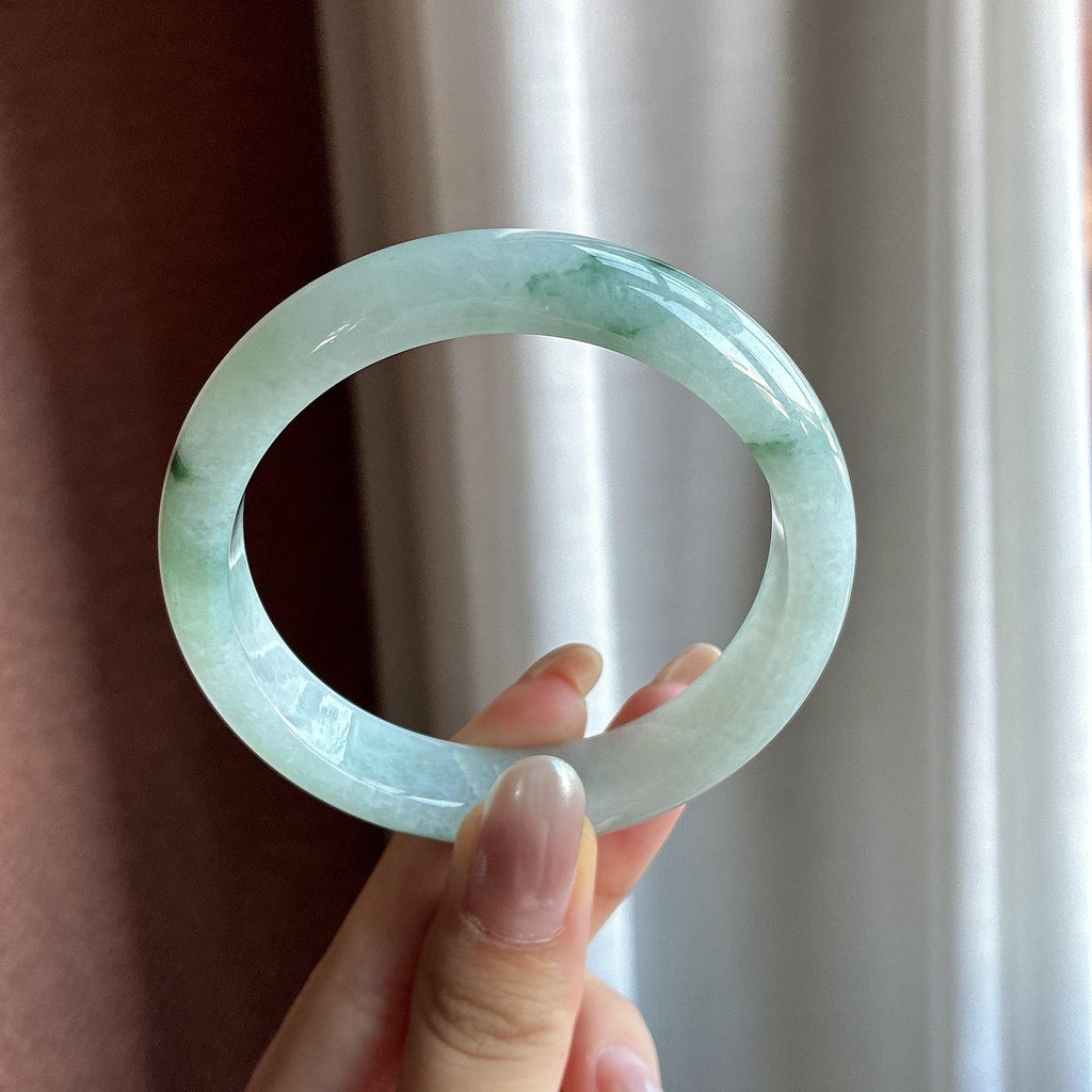 细糯冰飘花正圈平安镯 56圈（yc729563）