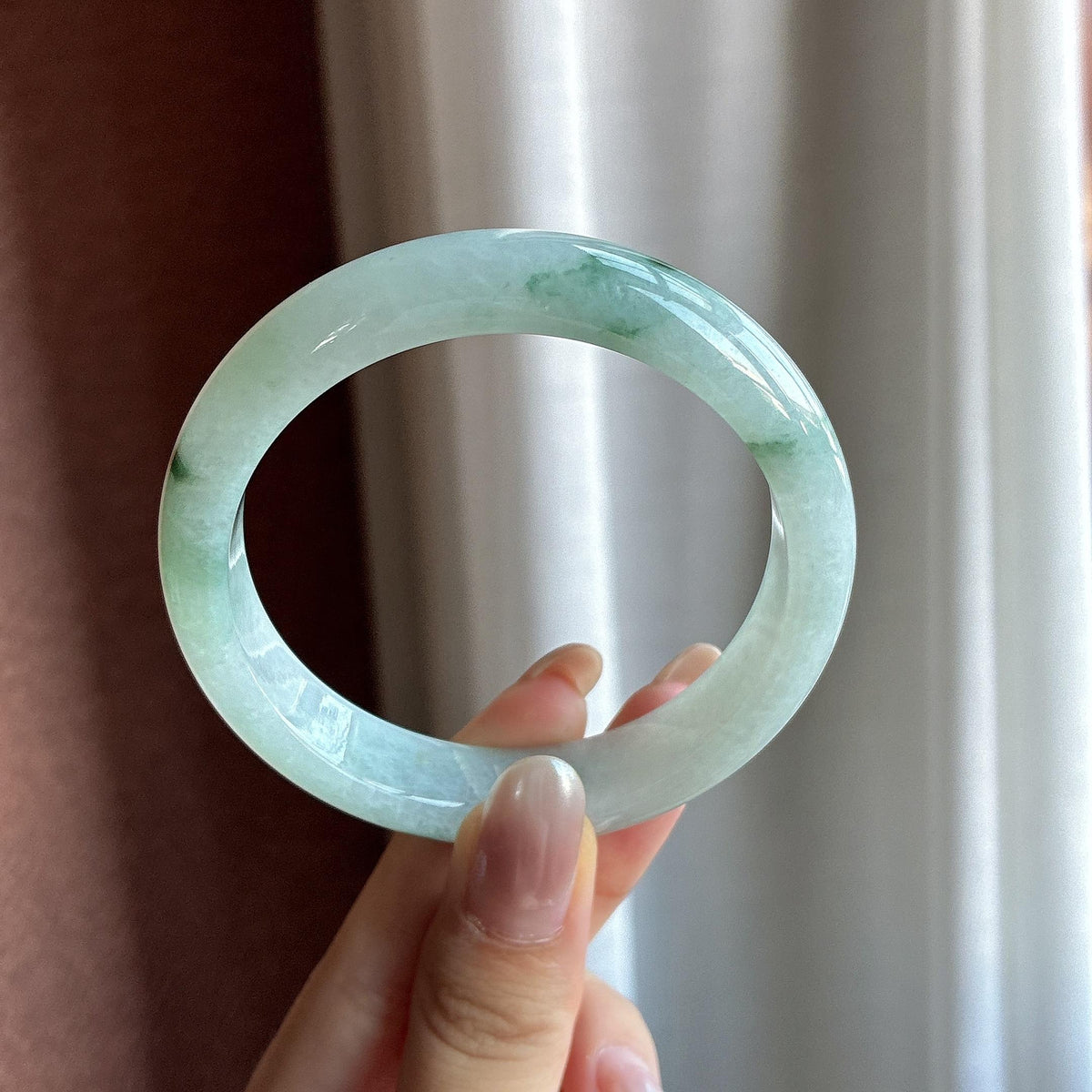 细糯冰飘花正圈平安镯 56圈（yc729563）