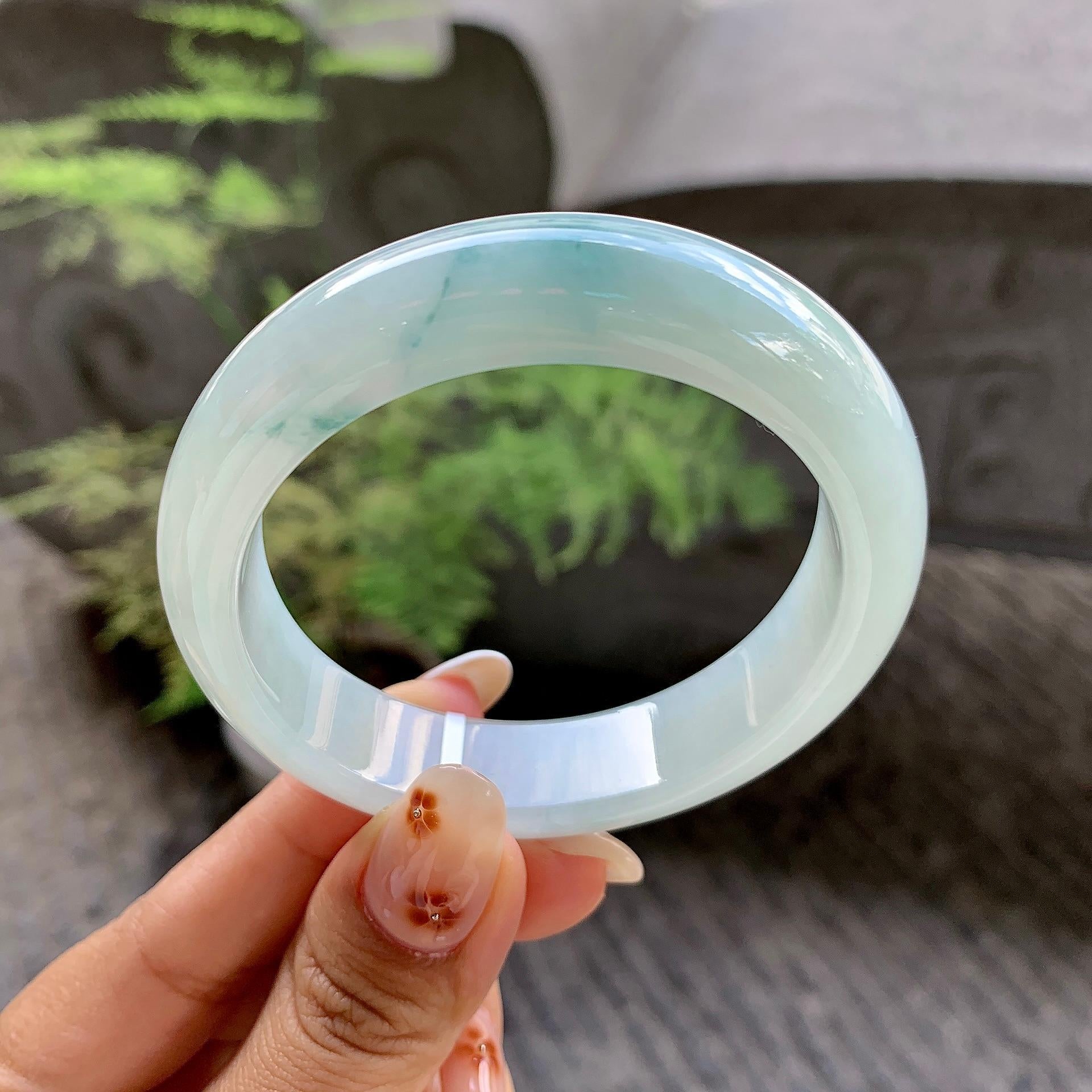 细糯种飘花贵妃手镯（55.2mm）（yc243904）