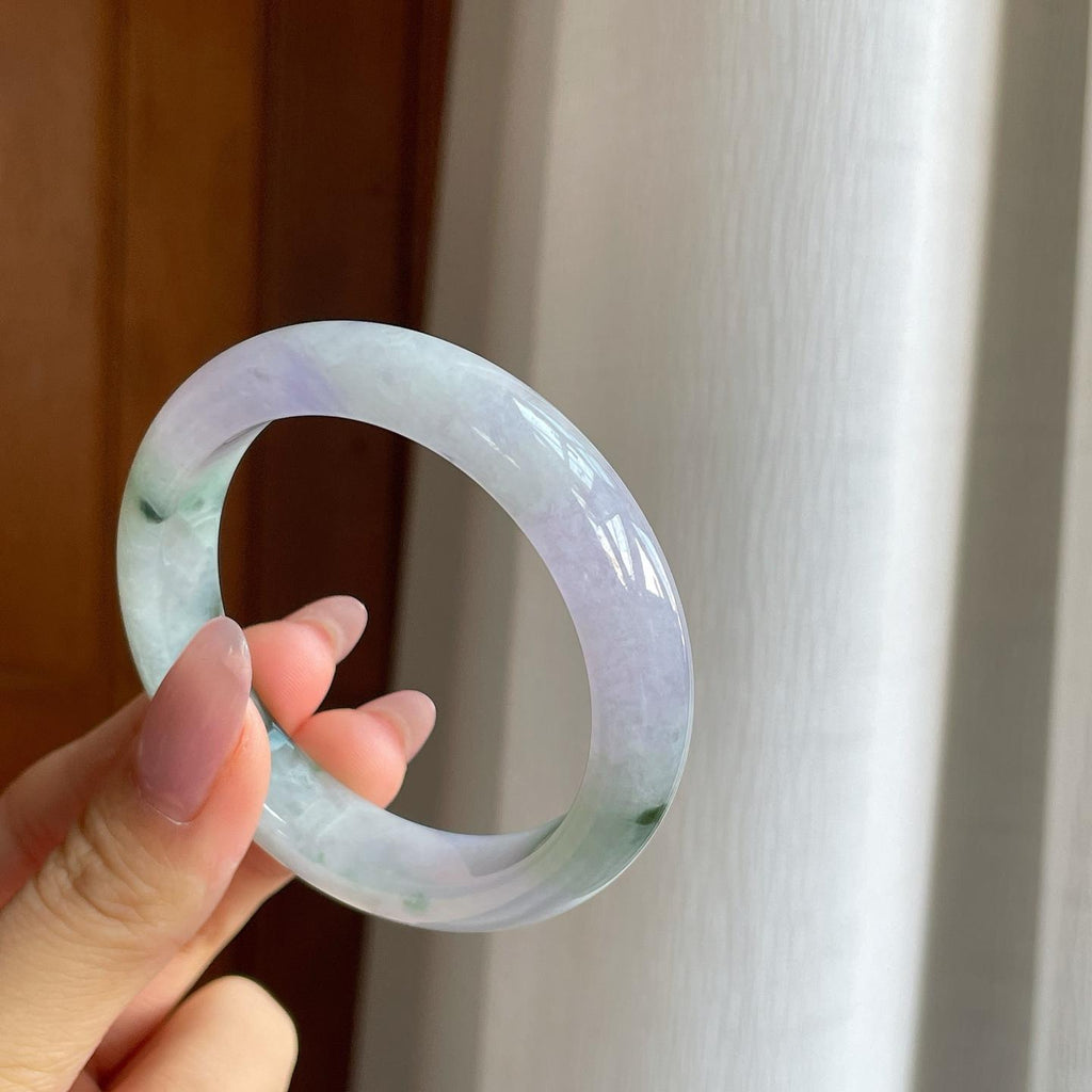 糯冰飘花翡翠平安镯（51.8mm）（yc286507）