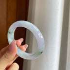 糯冰飘花翡翠平安镯（51.8mm）（yc286507）
