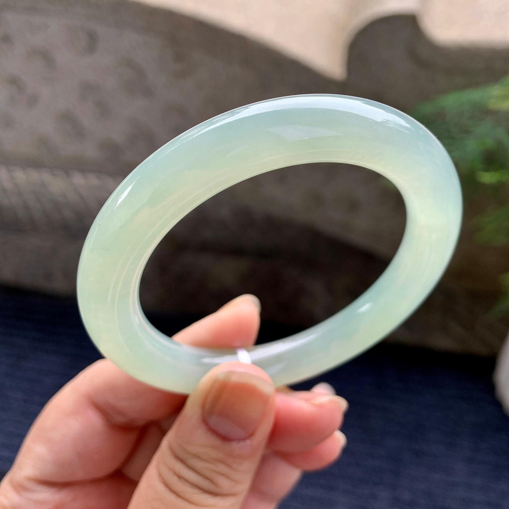 糯冰种晴水圆条手镯（54mm）（yc266526）