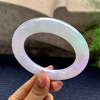 糯冰种春彩圆条手镯（57.3mm）（yc280851）