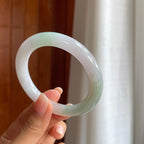 糯冰特色翡翠圆条手镯(55.3mm)（yc402822）