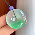 冰种飘阳绿花翡翠平安扣（yc337645）