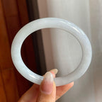 糯冰种无色翡翠圆条手镯（55mm）（yc220243）