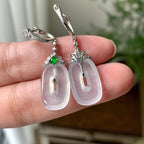 18K金钻镶糯冰种无色方糖耳坠（yc248184）