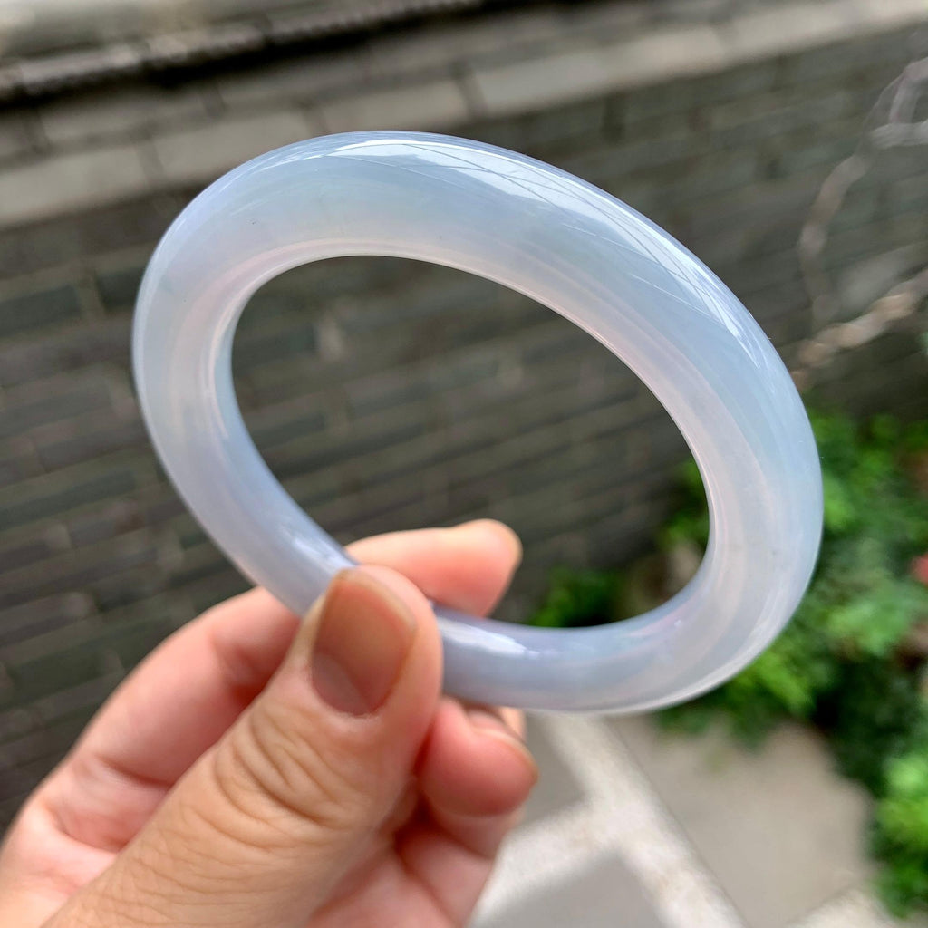 糯冰种紫罗兰圆条手镯（53mm）（yc262803）