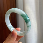 糯冰飘花翡翠平安镯（57.8mm）（yc316583）