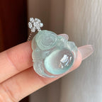 18k金钻镶冰种晴底飘花翡翠佛公（yc273686）