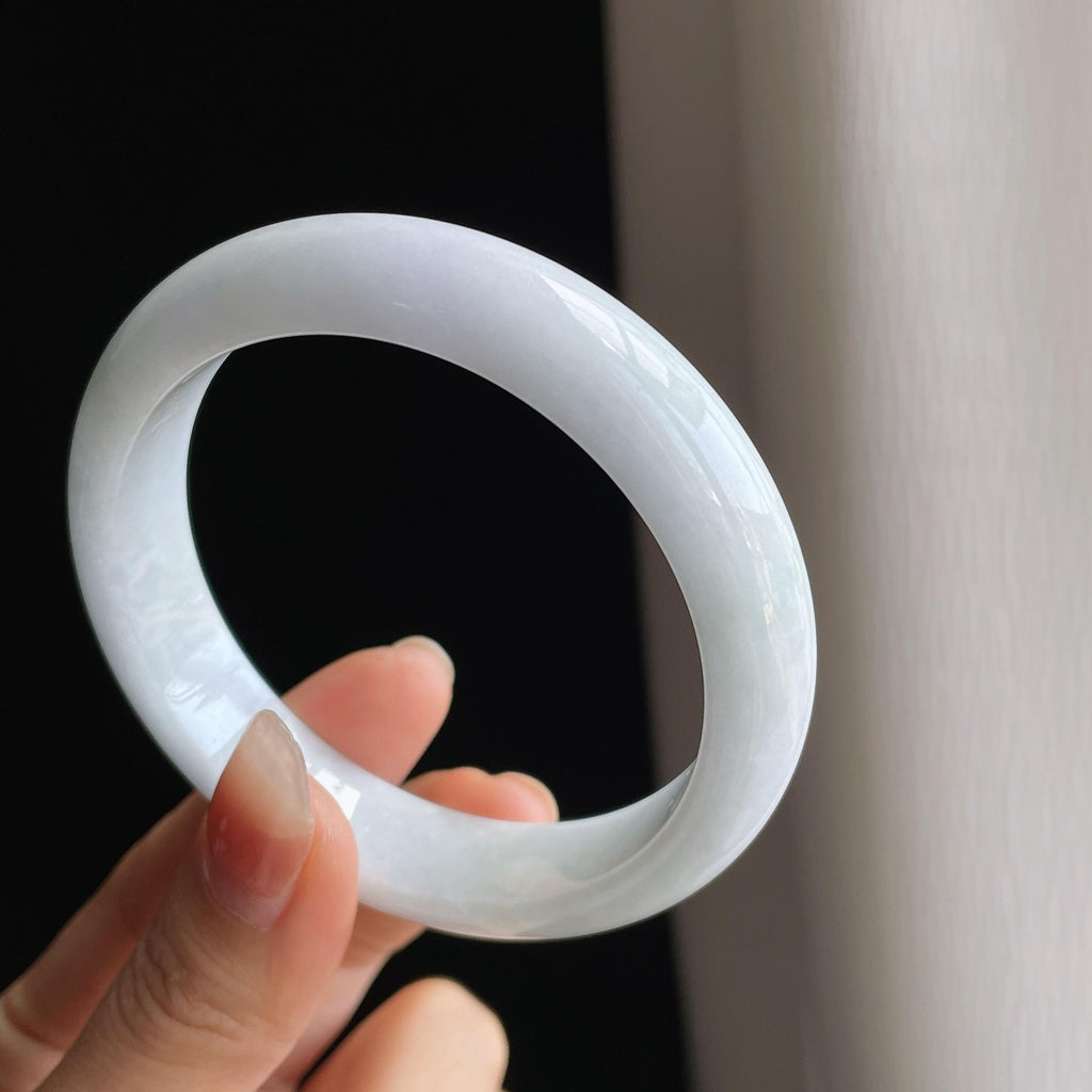 糯冰淡春底翡翠平安镯（59.6mm)（yc334675）