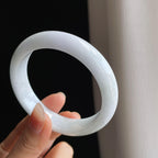 糯冰淡春底翡翠平安镯（59.6mm)（yc334675）