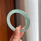 冰种湖水绿翡翠圆条手镯（52.3mm)（yc414701）