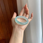 冰种飘花翡翠平安镯（53mm）（yc312334）
