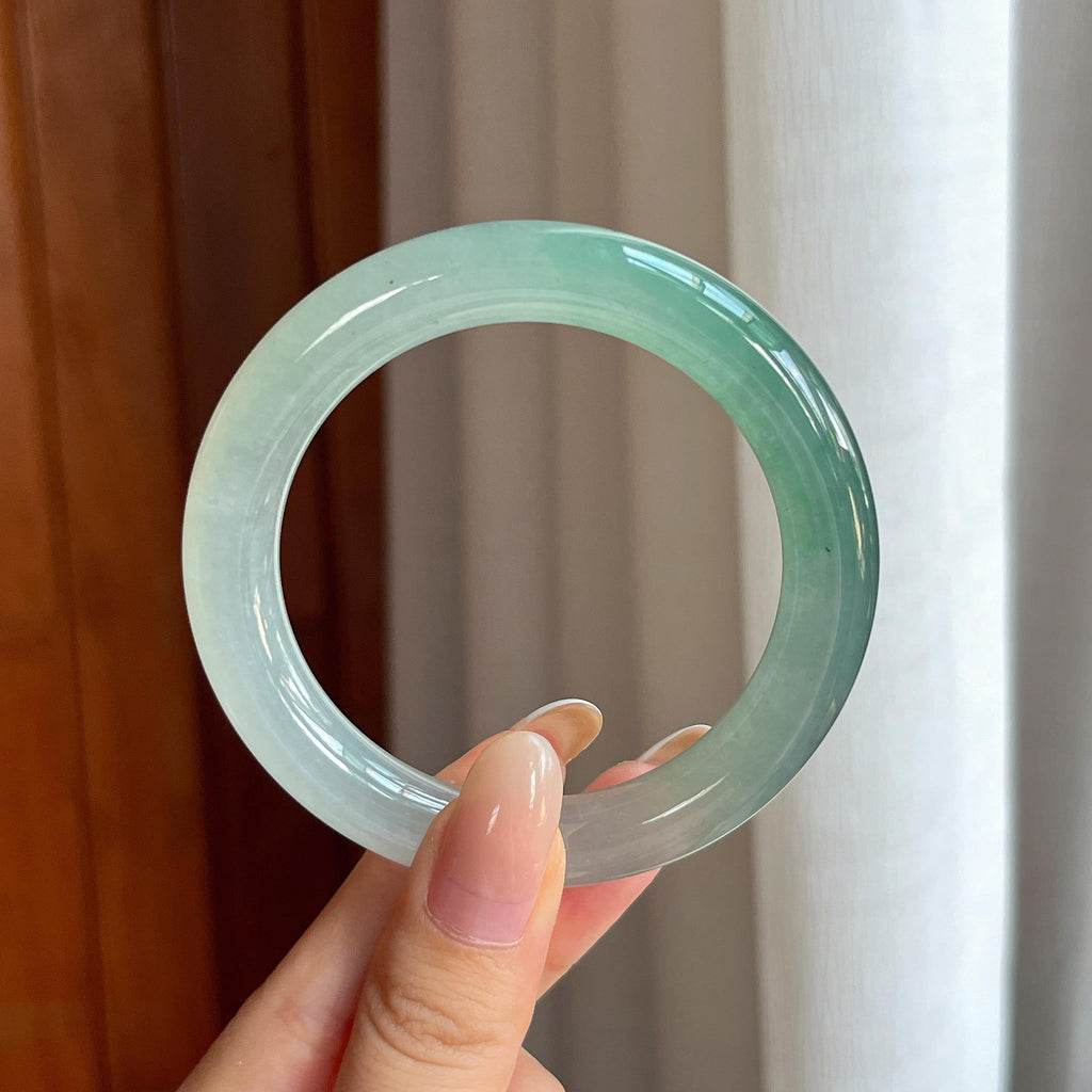 冰种带底色翡翠圆条手镯（54.4mm)（yc415351）