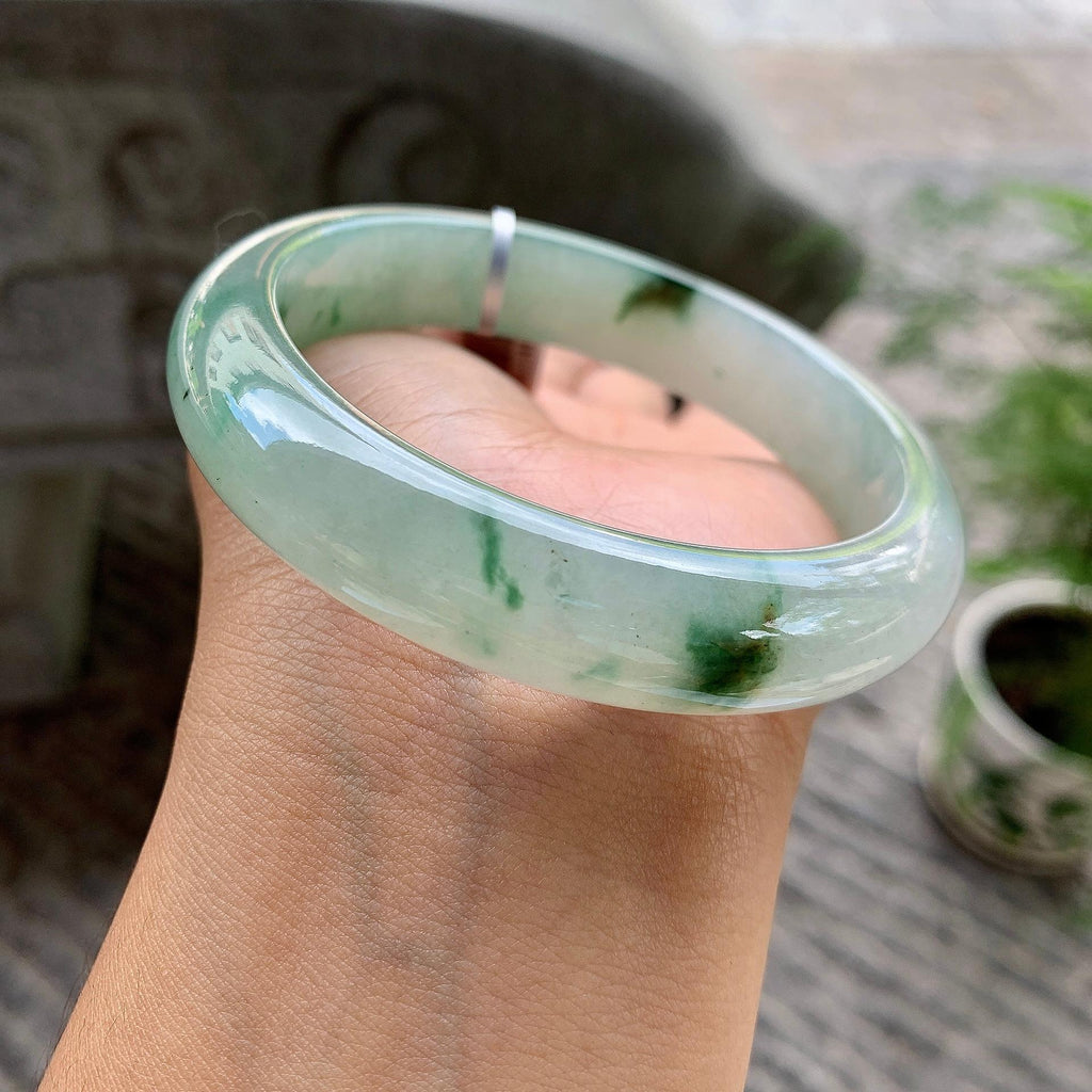 细糯种飘花平安镯（59.2mm）（yc202386）