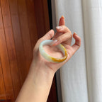糯冰黄翡翡翠贵妃镯(51mm)（yc413636）