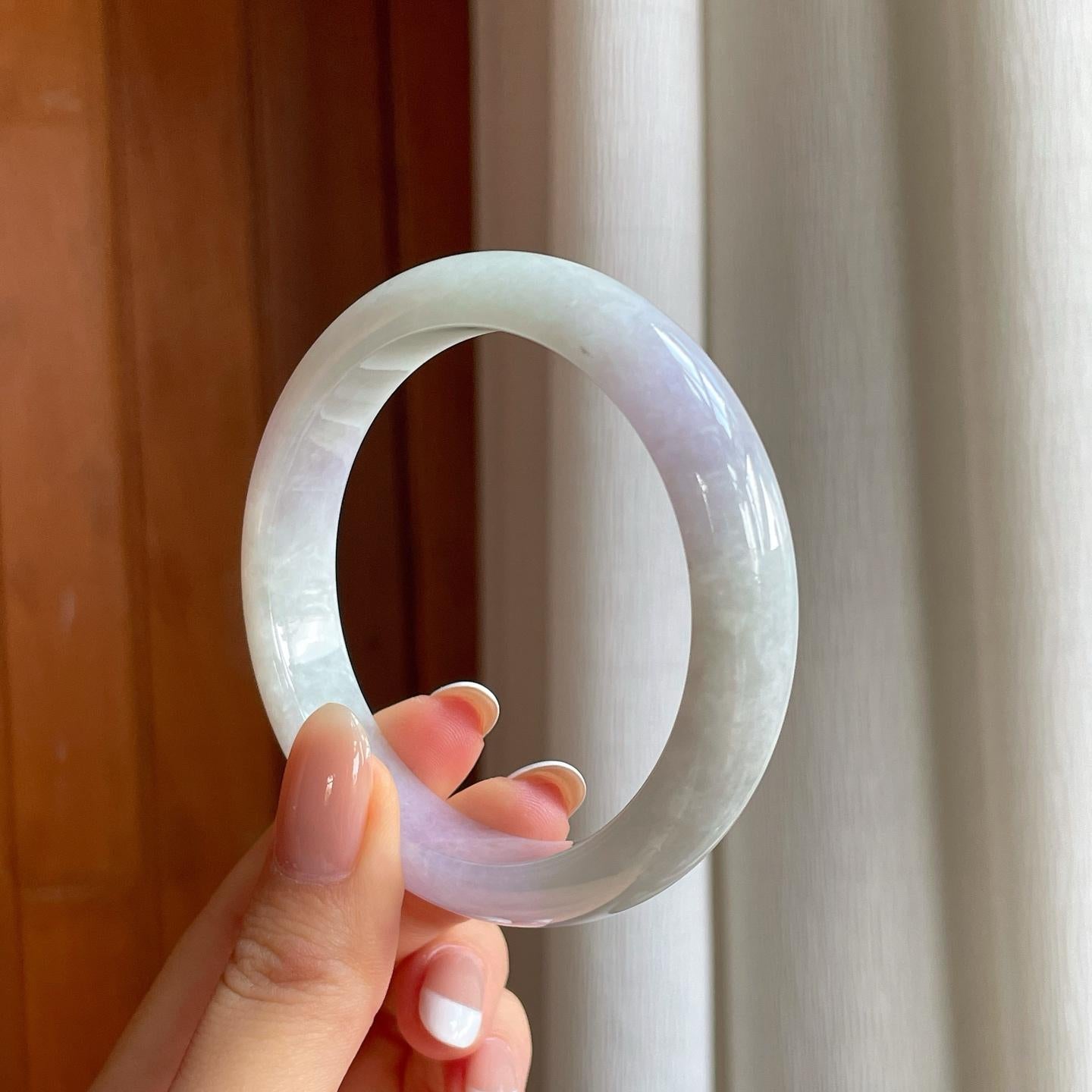 糯冰紫罗兰翡翠平安镯（57.3mm)（yc375375）