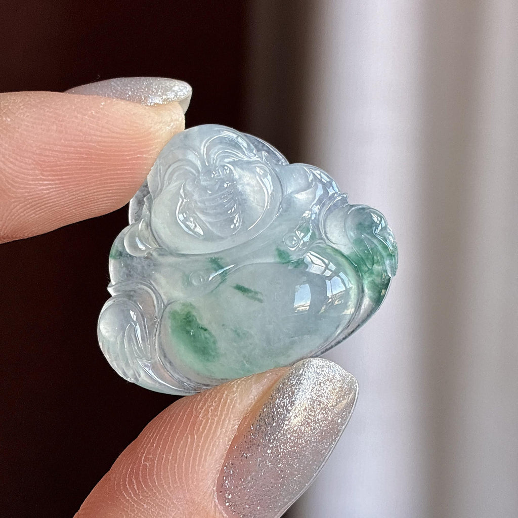 糯冰飘花玉佛挂件（yc749559）