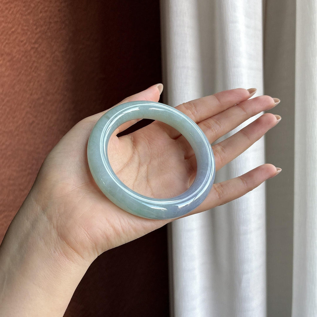 糯冰春带彩圆条手镯 55圈（yc724863）