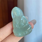 糯冰晴底翡翠观音挂件（yc265785）