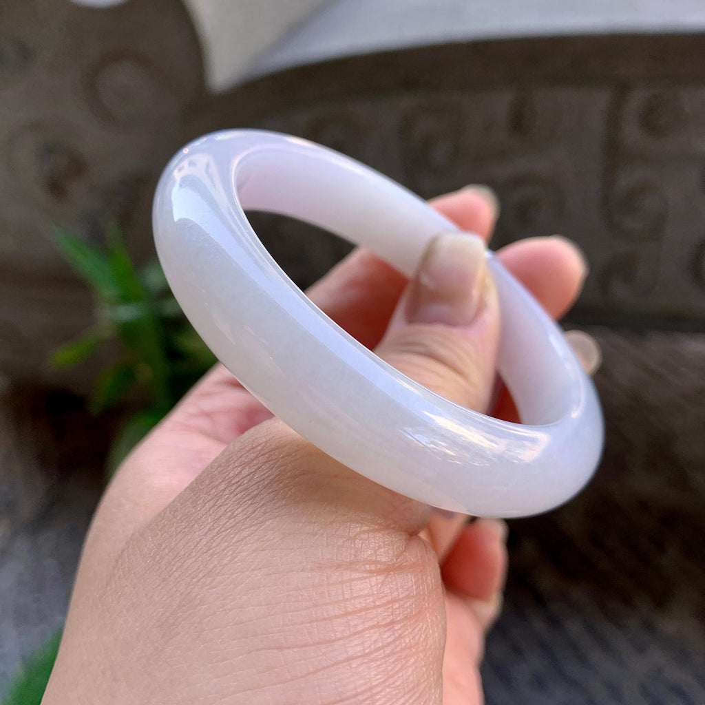 细糯种淡粉底平安镯（54mm）（yc307304）