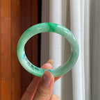 糯冰带色翡翠平安镯（56.5mm）（yc422967）