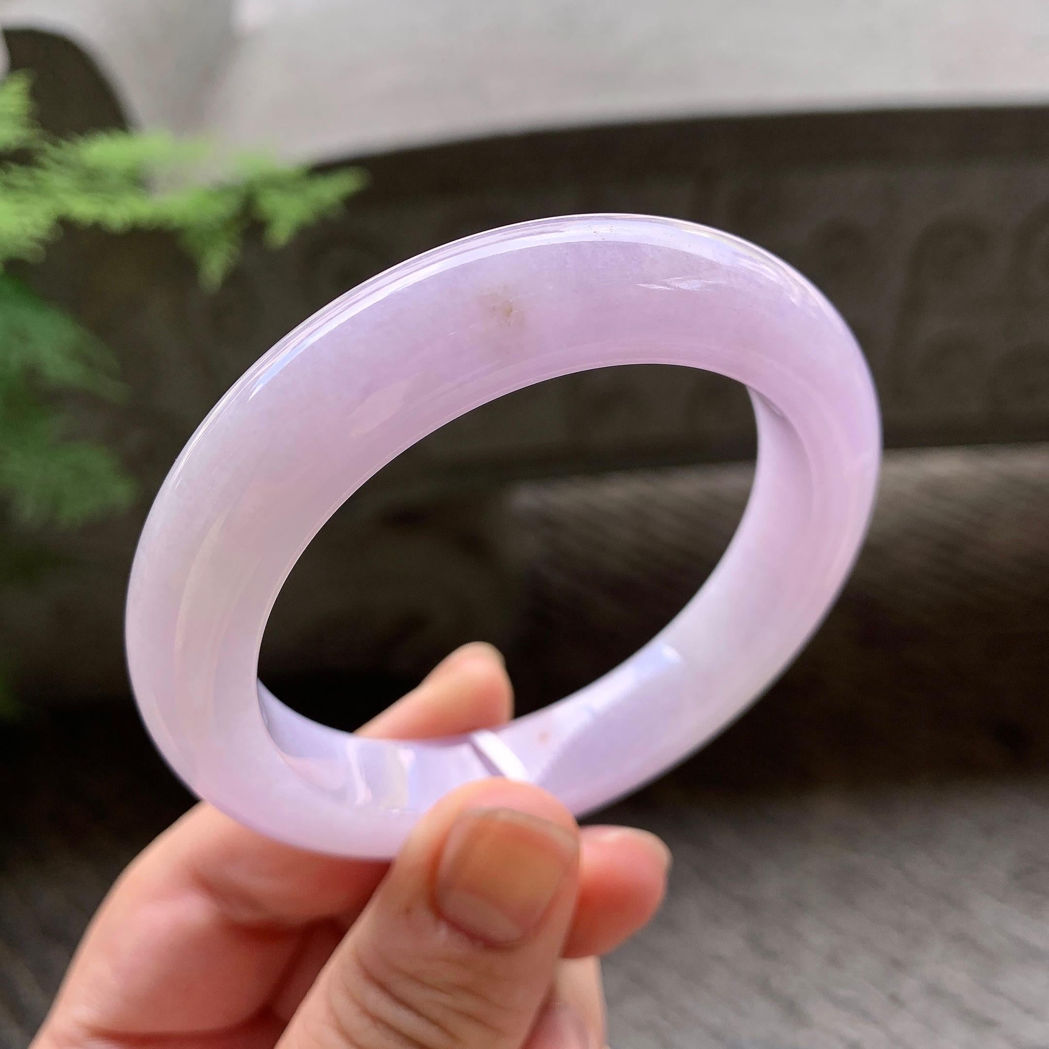 细糯种紫罗兰洒金平安镯（54.5mm）（yc202381）