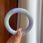细糯冰紫罗兰翡翠圆条手镯（56.7mm）（yc415363）